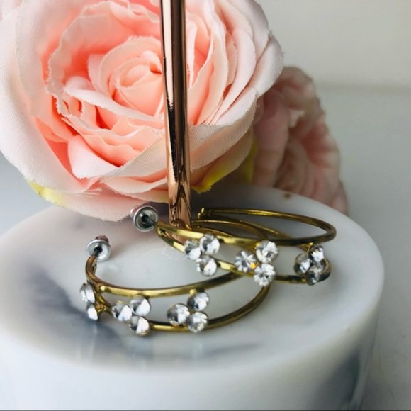 Charming Gold and Silver Colours mix Hoop earrings - Picture 5 of 12